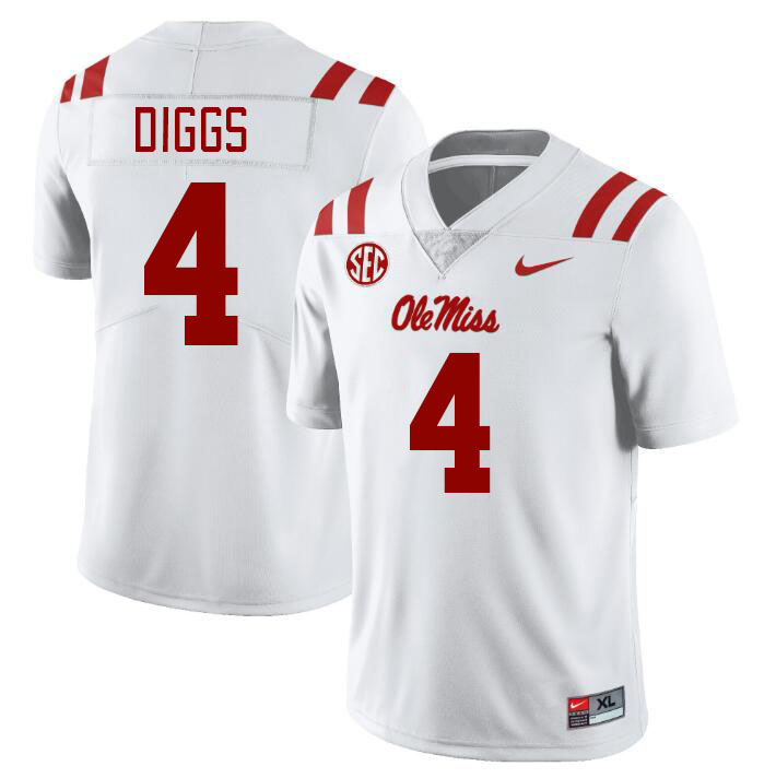 Ole Miss Rebels #4 Logan Diggs College Football Jerseys Stitched Sale-White